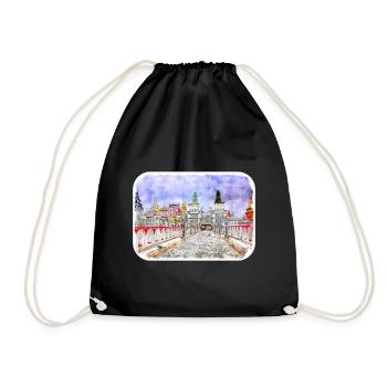Moscou Russie Aquarelle Sketch Illustration - Sac de sport léger - noir - Devant