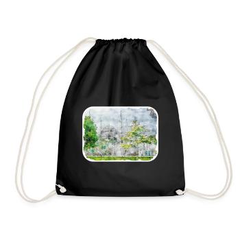 Dinde Aquarelle Esquisse Dessinée à la main Illustration - Sac de sport léger - noir - Devant