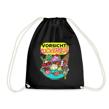 Süßigkeiten Schokolade Statement Nachspeise Bonbon - Turnbeutel - Schwarz - Vorne