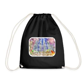 Malaisie Aquarelle Esquisse Dessinée à la Main Illustration - Sac de sport léger - noir - Devant