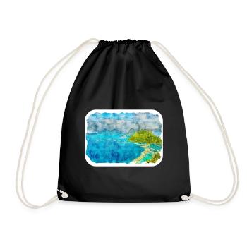 Malaisie Aquarelle Esquisse Dessinée à la Main Illustration - Sac de sport léger - noir - Devant