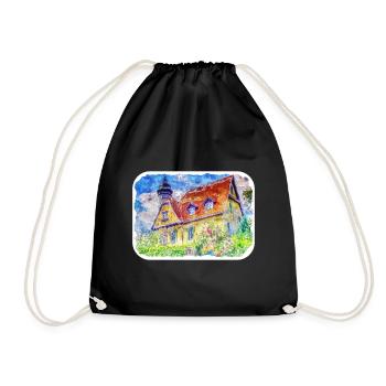 Angleterre Royaume-Uni Aquarelle Dessin Dessin Illustration - Sac de sport léger - noir - Devant
