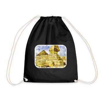 Le Caire Egypte Aquarelle Esquisse Dessinée Illustration - Sac de sport léger - noir - Devant