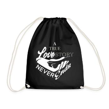 Dog's Paw Love Story - Drawstring Bag - black - Front