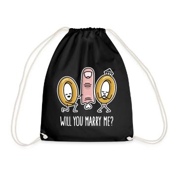 Voulez-vous m’épouser bagues de mariage de fiançailles doigt - Sac de sport léger - noir - Devant