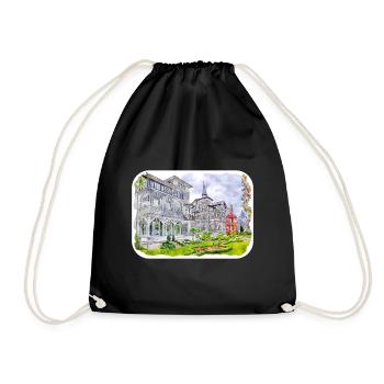 Allemagne Aquarelle Esquisse Dessinée à la main Illustration - Sac de sport léger - noir - Devant