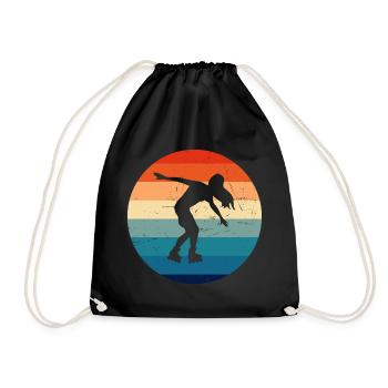 Roller Skate Men Women's Rollerskate Roller Skating - Drawstring Bag - black - Front