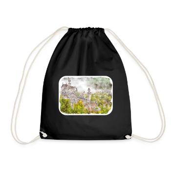 Allemagne Aquarelle Esquisse Dessinée à la main Illustration - Sac de sport léger - noir - Devant