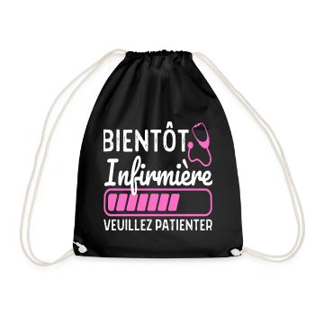 Bientôt Infirmière Cadeau Future Infirmière - Sac de sport léger - noir - Devant