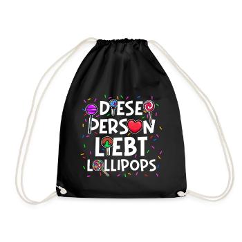 Chocolate Sweets Heart Candy Statement - Drawstring Bag - black - Front