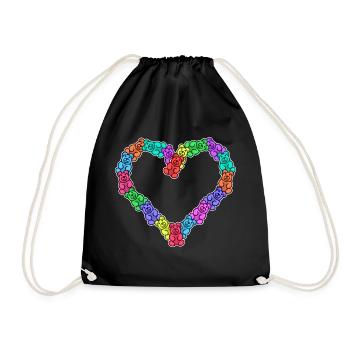 Bonbons sucre bonbon dessert dent sucrée - Sac de sport léger - noir - Devant