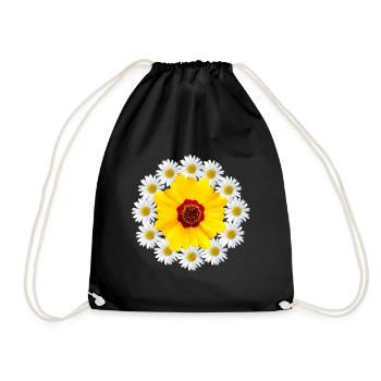 Marguerites à fleur jaune Fleur de marguerite - Sac de sport léger - noir - Devant