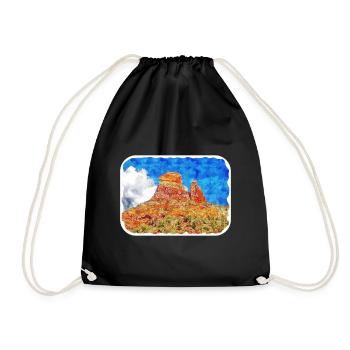 Arizona USA Aquarelle Dessin Dessin Illustration - Sac de sport léger - noir - Devant