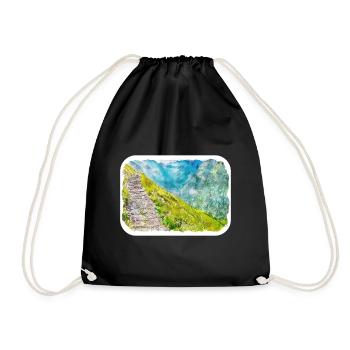 Pologne Repère Aquarelle Esquisse Dessin de peinture - Sac de sport léger - noir - Devant