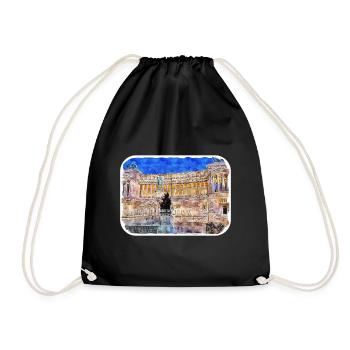 Rom Italien Aquarell Skizze Gemälde Illustration - Turnbeutel - Schwarz - Vorne