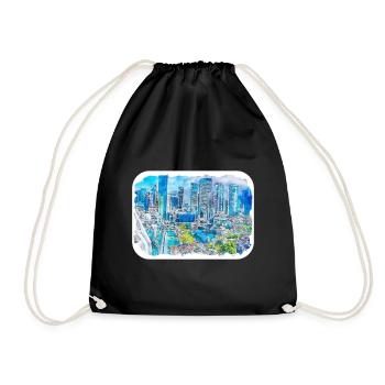 Sydney Australie Aquarelle Esquisse Dessinée Illustrat - Sac de sport léger - noir - Devant