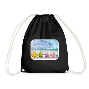 Florida USA Watercolor Sketch Drawn Illustration - Drawstring Bag - black - Front