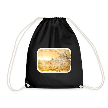 Le Caire Egypte Aquarelle Esquisse Dessinée Illustration - Sac de sport léger - noir - Devant