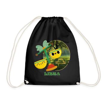 Illustration du signe du zodiaque Kawaii Balance - Sac de sport léger - noir - Devant