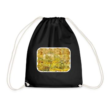 Dinde Aquarelle Esquisse Dessinée à la main Illustration - Sac de sport léger - noir - Devant