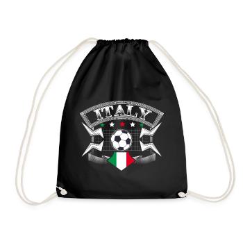 Italy Football Sport Gift Idea - Drawstring Bag - black - Front