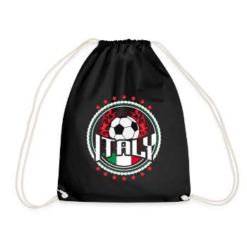 Italy Football Flag - Drawstring Bag - black - Front