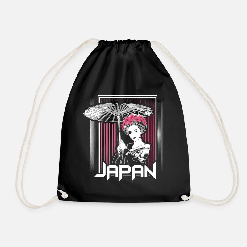 Japan Sakura Japanese - Drawstring Bag - black