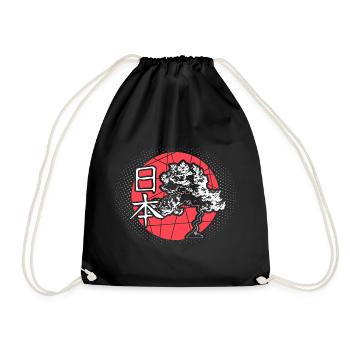 Japan Anime Fahne Geschenkidee - Turnbeutel - Schwarz - Vorne