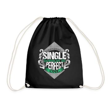 Single Independent Partnership Gift Idea - Drawstring Bag - black - Front