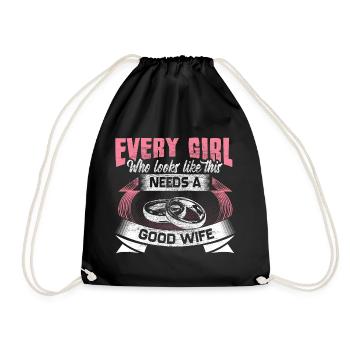 Gay Marriage LGBT Lesbian Gift Idea - Drawstring Bag - black - Front