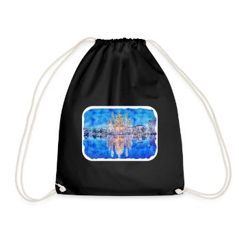 Autriche Aquarelle Esquisse Dessinée à la main Illustration - Sac de sport léger - noir - Devant