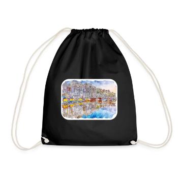 Amsterdam Pays-Bas Aquarelle Sketch Draw Drawi - Sac de sport léger - noir - Devant
