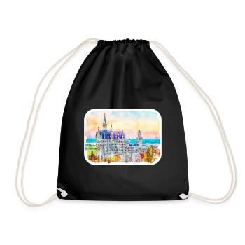Allemagne Aquarelle Esquisse Dessinée à la main Illustration - Sac de sport léger - noir - Devant