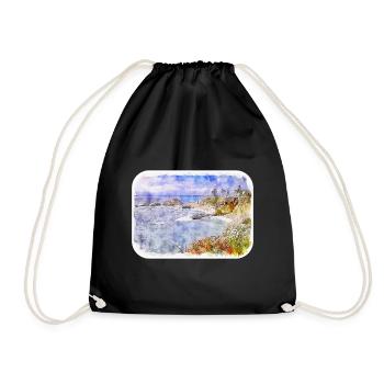 Illustration de croquis à l’aquarelle de Californie usa - Sac de sport léger - noir - Devant