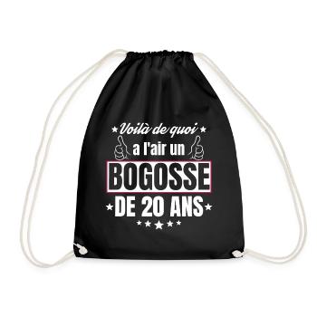 Bogosse de 20 Ans idée Cadeau d'anniversaire 20ans - Sac de sport léger - noir - Devant