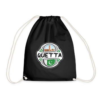 Quetta Pakistan Flag Badge Souvenir de Voyage Timbre - Sac de sport léger - noir - Devant