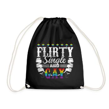 Gay Single LGBT+ Love Gift Idea - Drawstring Bag - black - Front