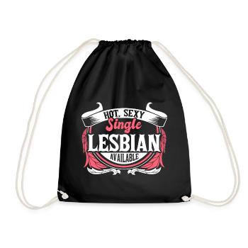 Lesbisch Single Pride - Turnbeutel - Schwarz - Vorne