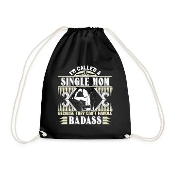 Single Mother Mom Family Gift - Drawstring Bag - black - Front