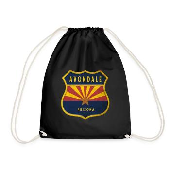 Avondale Arizona flags crest design - Drawstring Bag - black - Front