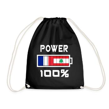 Lebanon and France Power 100% - Drawstring Bag - black - Front
