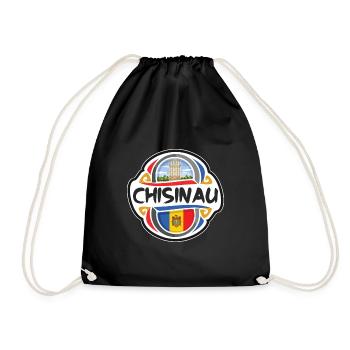 Chisinau Moldavie Drapeau Badge Voyage Souvenir Timbre - Sac de sport léger - noir - Devant