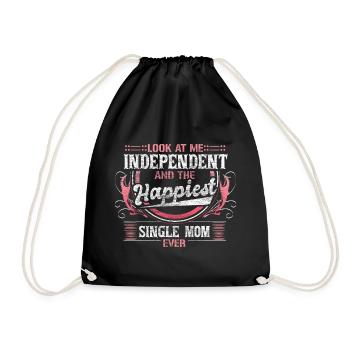 Single Mom Single Parent Respect Gift Idea - Drawstring Bag - black - Front