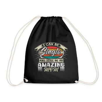 Single Mother Mum Daughter Gift - Drawstring Bag - black - Front