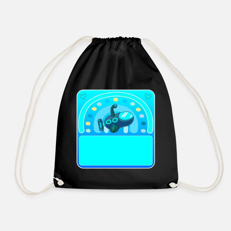 Name gifts - SUBMARINE - DESIGN YOUR OWN - Drawstring Bag - black