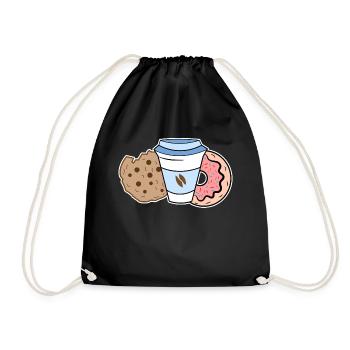 Sweets Biscuits Donut Delicious Snack Dessert - Drawstring Bag - black - Front