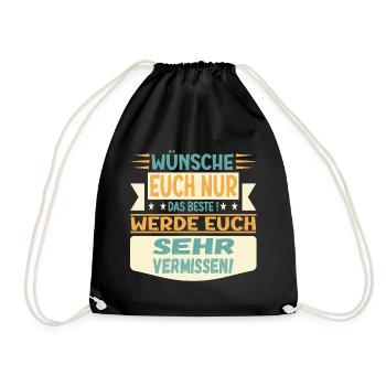 Abschiedsgeschenke TEAM FAMILIE - EUCH VERMISSEN - Turnbeutel - Schwarz - Vorne