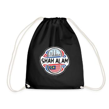 Shah Alam Malaisie Drapeau Voyage Souvenir Badge Stam - Sac de sport léger - noir - Devant