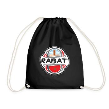 Rabat Maroc Drapeau Badge Voyage Souvenir Timbre - Sac de sport léger - noir - Devant
