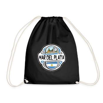 Mar del Plata Argentine Drapeau Voyage Souvenir Badge - Sac de sport léger - noir - Devant